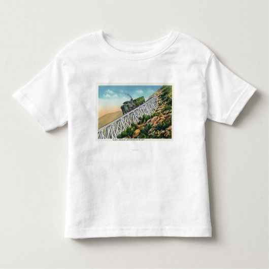 Mtワシントン州のラック式鉄道、ヤコブの梯子 トドラーTシャツ (正面)