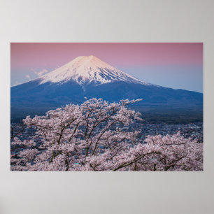 Mt富士および桜 ポスター
