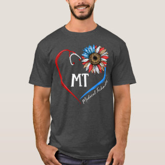 MT診療技術者米国ひまわり聴診器H Tシャツ