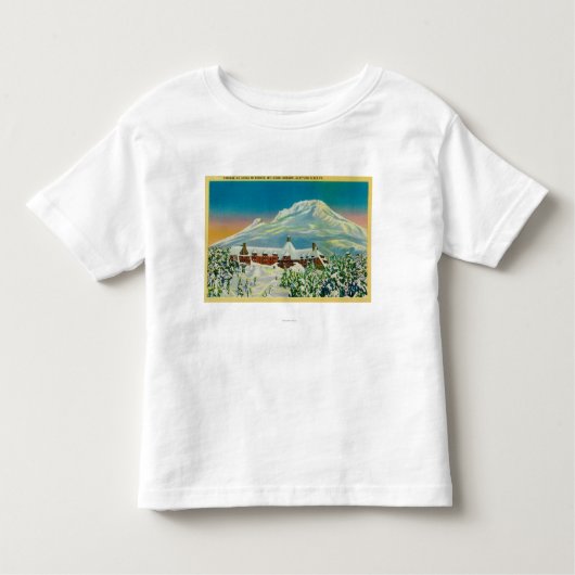Mt.のフードの冬の樹木限界線ロッジ トドラーTシャツ (正面)