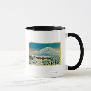 Mt.のフードの冬の樹木限界線ロッジ マグカップ