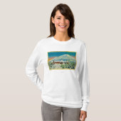 Mt.のフードの冬の樹木限界線ロッジ Tシャツ (正面フル)