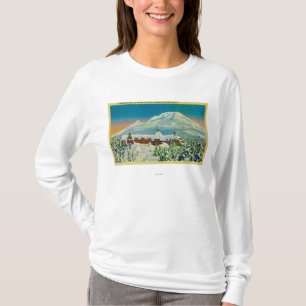 Mt.のフードの冬の樹木限界線ロッジ Tシャツ