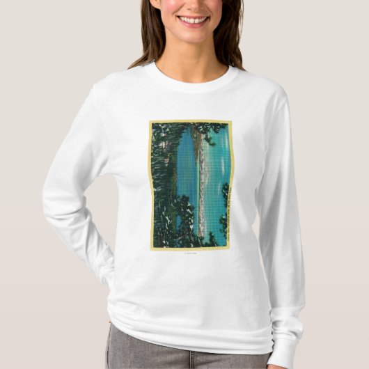 Mt.ばら色のHighwayLake Tahoe、カリフォルニアからの眺め Tシャツ (正面)