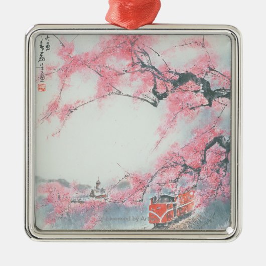 Mt.アリの狭柵で囲まれた列車 メタルオーナメント (正面)