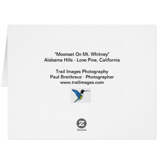 "Mt.ウィットニーのMoonset " (裏面横)