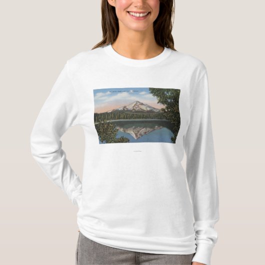 Mt.フード、オレゴン-無くなったからの山の眺め Tシャツ (正面)