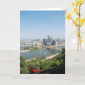 Mt.ワシントン州からの都心のピッツバーグの眺め カード (黄色い花)