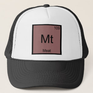 Mt -肉おもしろい化学要素記号Tシャツ キャップ