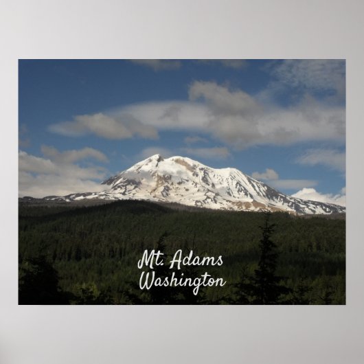 Mt. Adams Washinton with Forest and Blue Sky Photo ポスター (正面)
