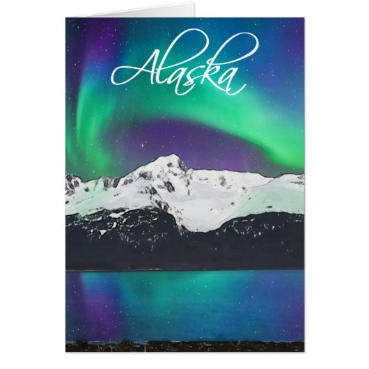 Mt. Alice Aurora Alaska - 5" x 7"アートカード (正面)
