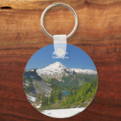 Mt. Baker, Washington Landscape Button Keychain キーホルダー (正面)