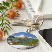 Mt. Baker, Washington Landscape Button Keychain キーホルダー (側面)