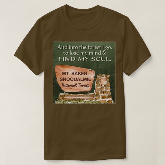 Mt BakerSnoqualmie National Forest GGGG Tシャツ (デザイン正面)