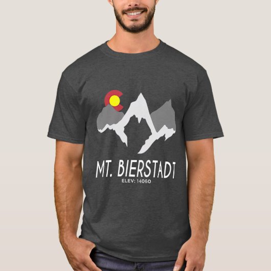 Mt Bierstadt Hiking Colorado Mountain Men Tシャツ (正面)