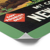 Mt Cook New Zealand (border) ポスター (角)