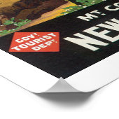 Mt Cook New Zealand (white) ポスター (角)