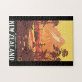 Mt. Egmontニュージーランドのヴィンテージ旅行ポスター ジグソーパズル (横)