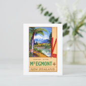 Mt. Egmontニュージーランドヴィンテージ旅行ポスター ポストカード (スタンド正面)