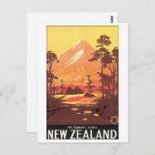 Mt Egmontニュージーランド旅行ポスター ポストカード (正面/裏面)