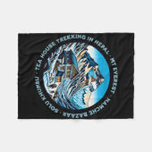 Mt Everest Namche Bazaar Tea House Trekking Nepal フリースブランケット (正面(横))