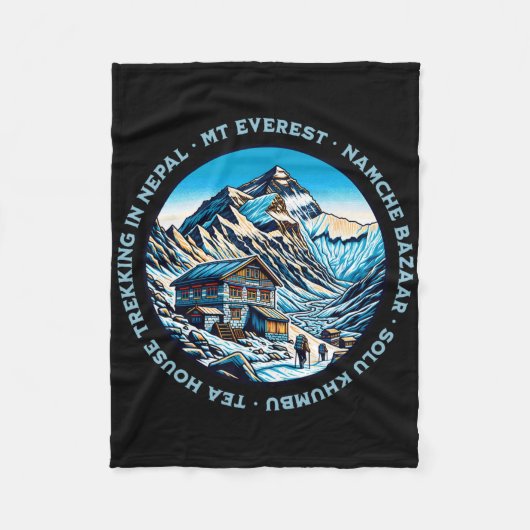 Mt Everest Namche Bazaar Tea House Trekking Nepal フリースブランケット (正面)