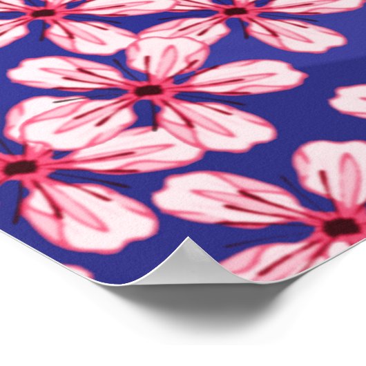 Mt. Fuji and Sakura Blossoms ポスター (角)