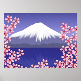 Mt. Fuji and Sakura Blossoms ポスター