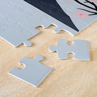Mt. Fuji Cherry Blossom Minimalist Art Puzzle  ジグソーパズル
