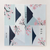 Mt. Fuji Cherry Blossom Minimalist Art Puzzle  ジグソーパズル (横)