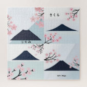 Mt. Fuji Cherry Blossom Minimalist Art Puzzle  ジグソーパズル (縦)