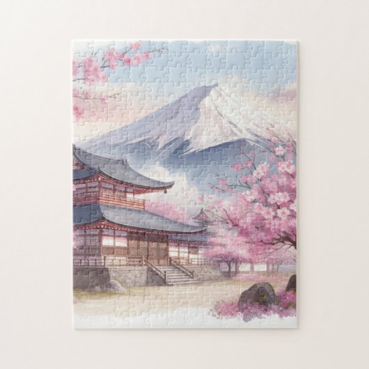 Mt. Fuji in Bloom – Sakura Puzzle ジグソーパズル (縦)