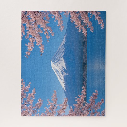 Mt. Fuji with Cherry Blossoms in Full Bloom ジグソーパズル (縦)