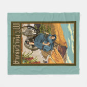 Mt. Haleakalaの自転車はハワイに乗ります フリースブランケット (正面(横))