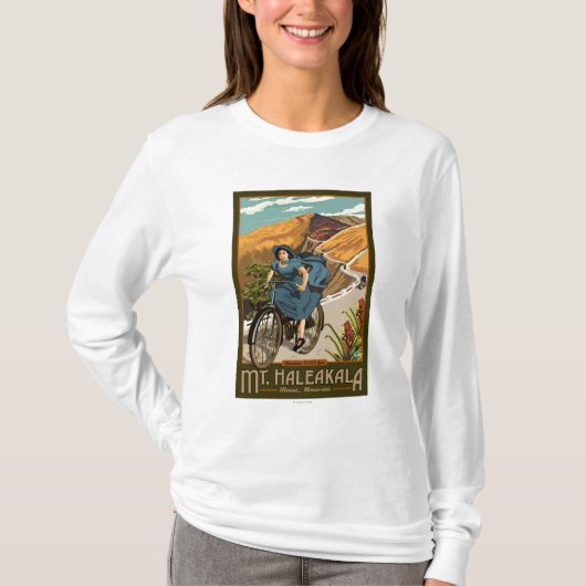 Mt. Haleakalaの自転車はハワイに乗ります Tシャツ (正面)