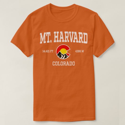 Mt Harvard Colorado 14ersヴィンテージアスレティックマウンタイ Tシャツ (デザイン正面)