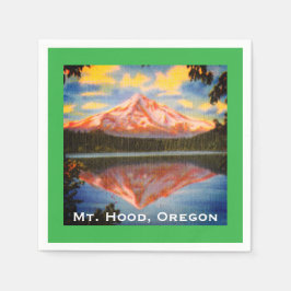 Mt. Hood, Oregon Crystal Clear Lost Lake スタンダードカクテルナプキン