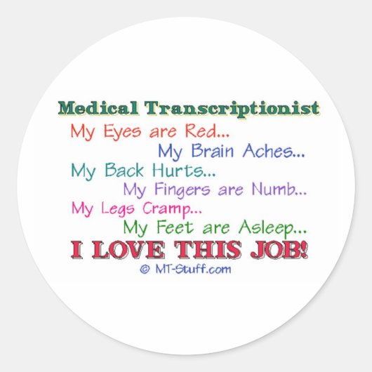 MT I Love This Job ラウンドシール (正面)