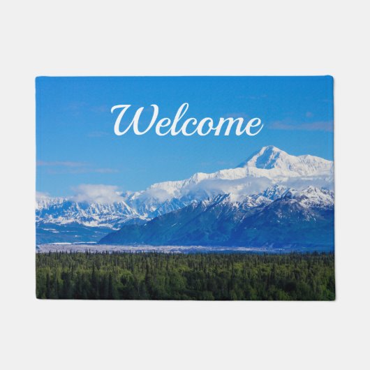 Mt McKinley威厳のある Welcome Doormat ドアマット (正面)