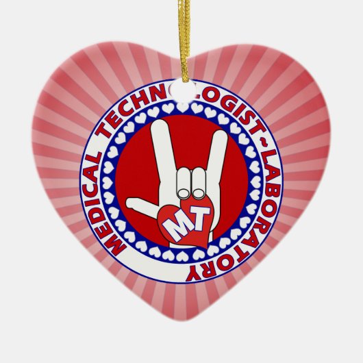 MT MEDICAL TECHNOLOGIST I LOVE ASL LABORATORY セラミックオーナメント (正面)