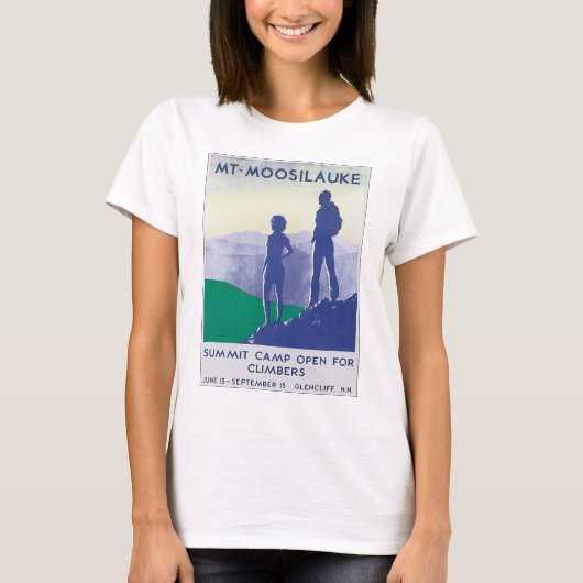 Mt. Moosilaukeのヴィンテージ旅行ポスターアートワーク Tシャツ (正面)