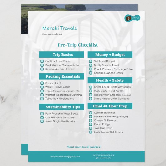 MT Pre-Trip Checklist (正面/裏面)