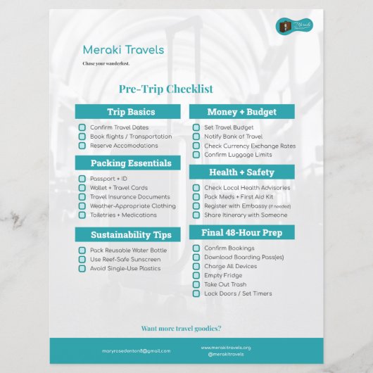 MT Pre-Trip Checklist (正面)