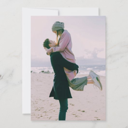 Mt. Rainier, Falling Snow Winter Wedding 招待状 (裏面)