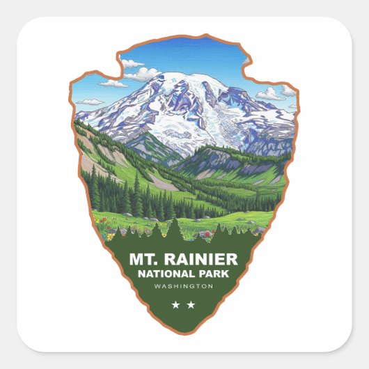 Mt. Rainier National Park Arrowhead スクエアシール (正面)