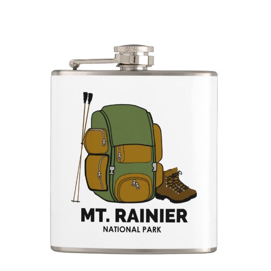 Mt. Rainier National Park Backpack フラスク (正面)