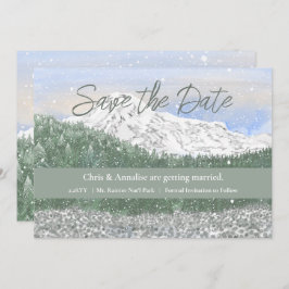 Mt Rainier National Park Wedding Save the Date セーブザデート