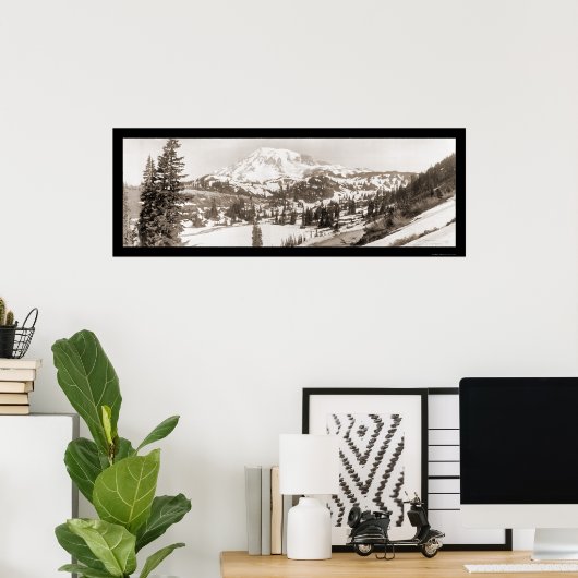 Mt. Rainier WA雪写真1925 ポスター (ホームオフィス)