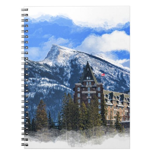 Mt Rundle and Famous Hotel, Banff, Alta，カナダ ノートブック (正面)