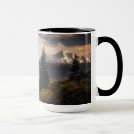 Mt. Shastaおよび黒いビュートのお気に入りのな眺め マグカップ